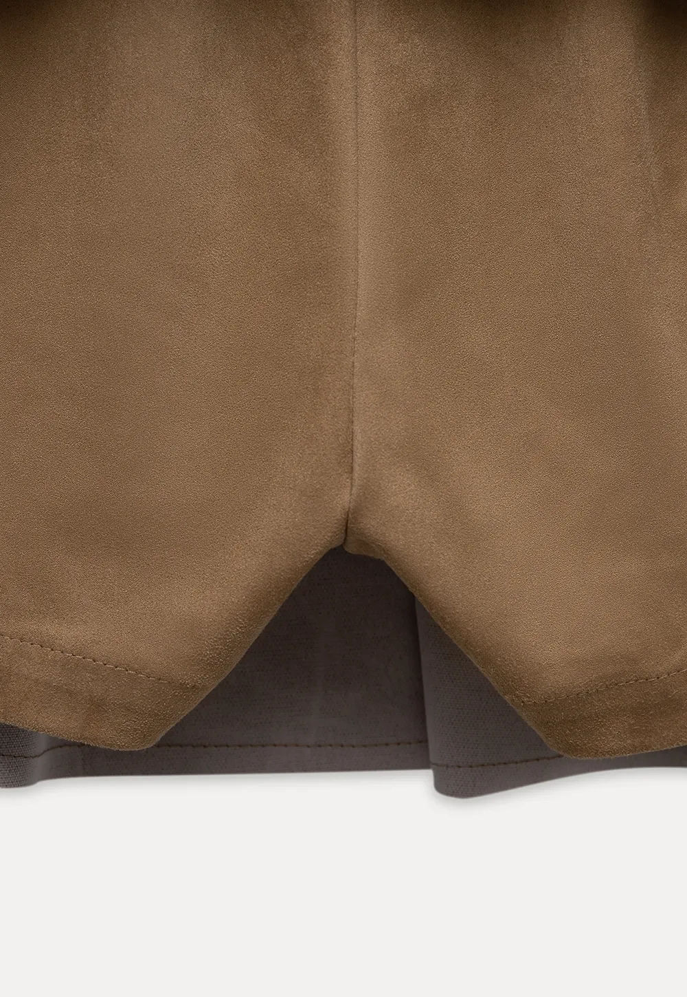 Womens Khaki Drawstring High Waist Pleated Mini Skirt