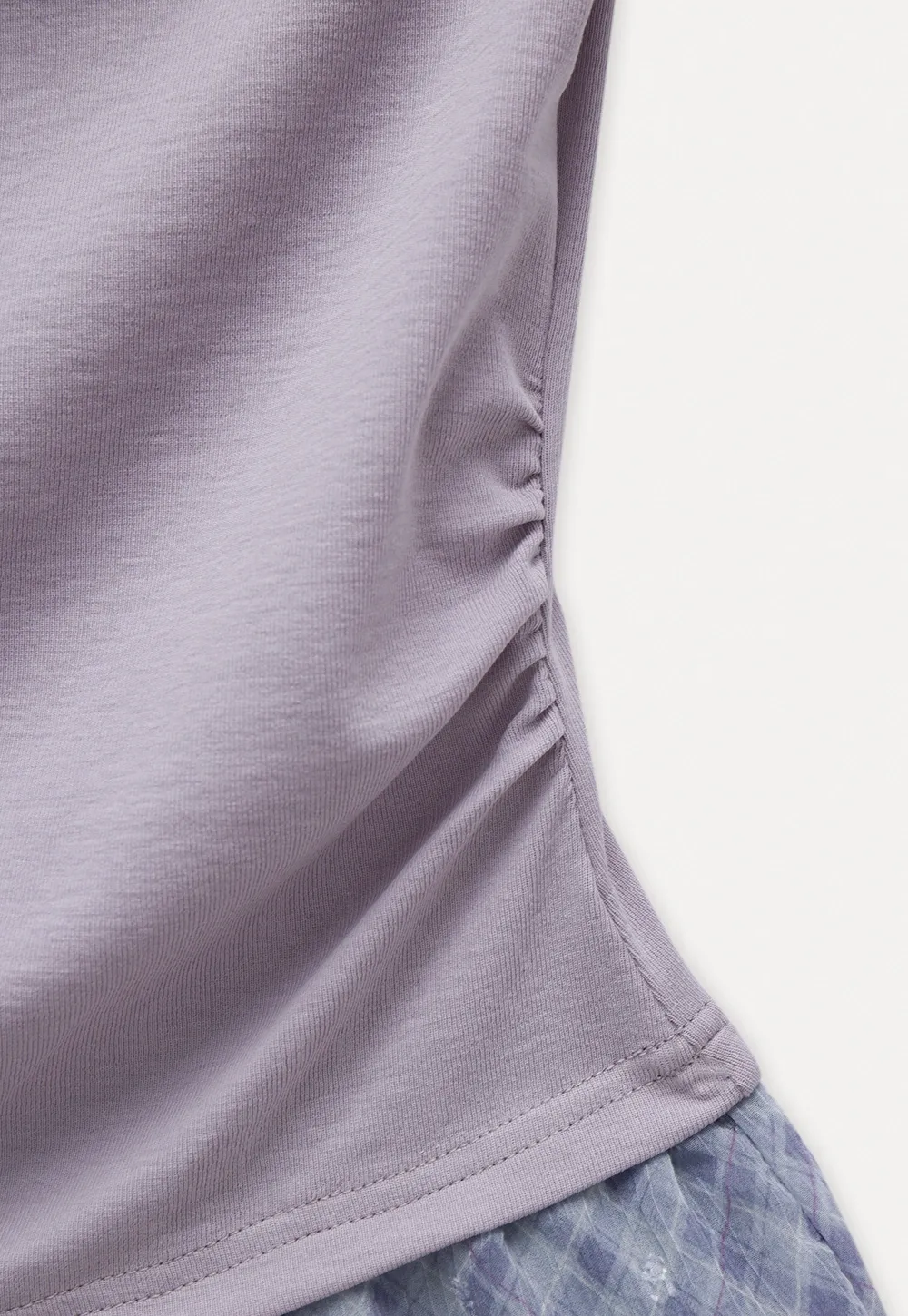 Draped Neck Top and Ruffle Hem