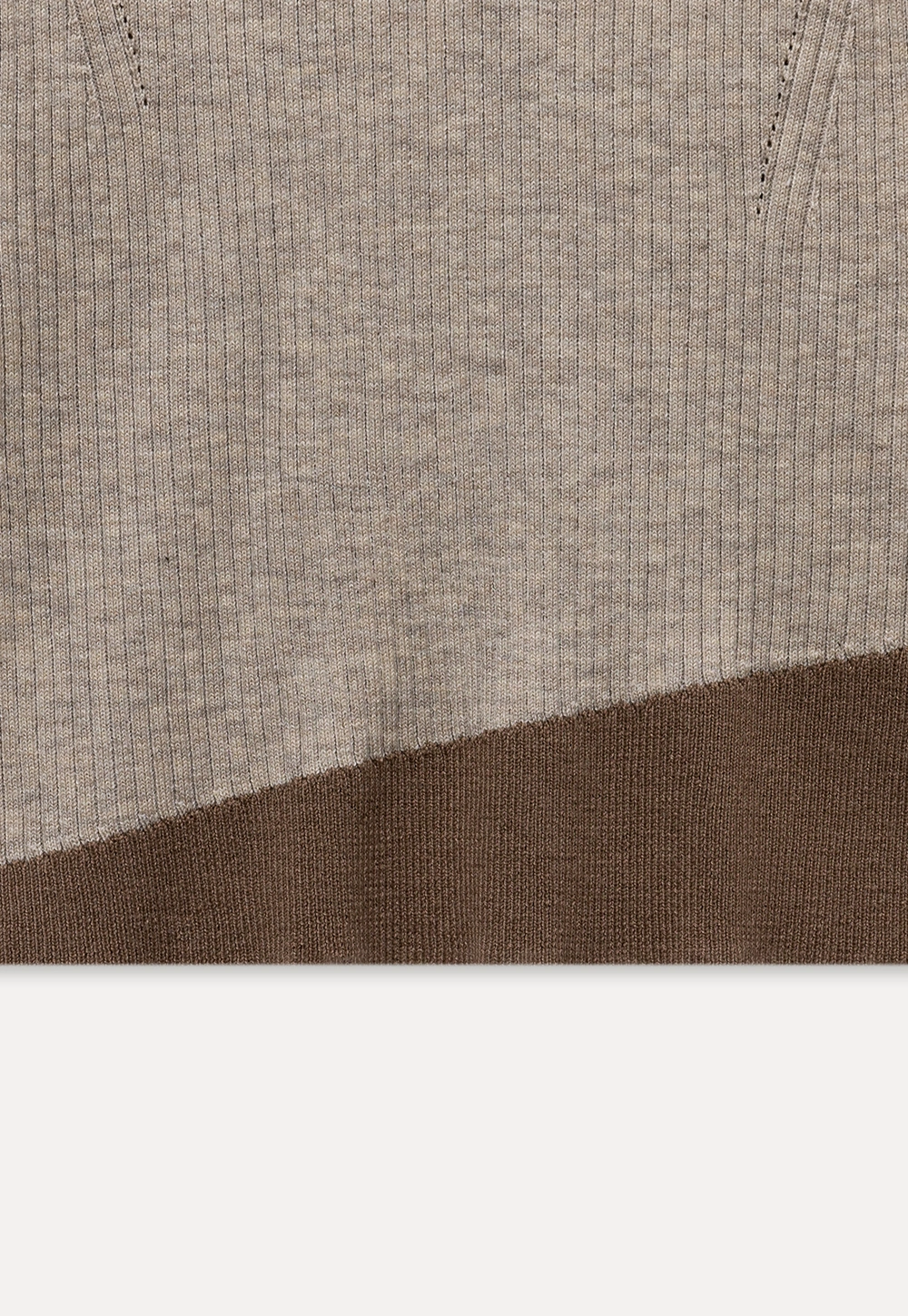 Womens Colorblock Ribbed Knit Long Sleeve Top