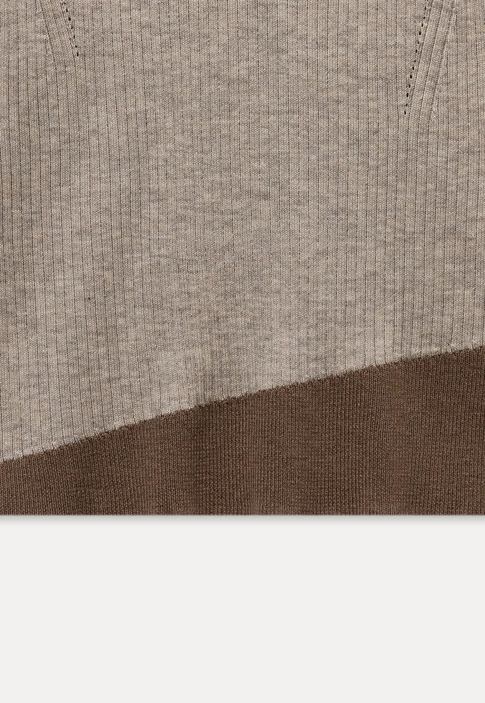 Womens Colorblock Ribbed Knit Long Sleeve Top