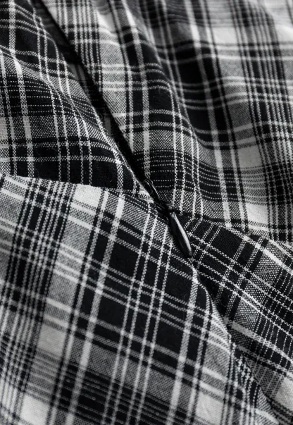 High Waist Tartan Flared Skirt Vintage Style