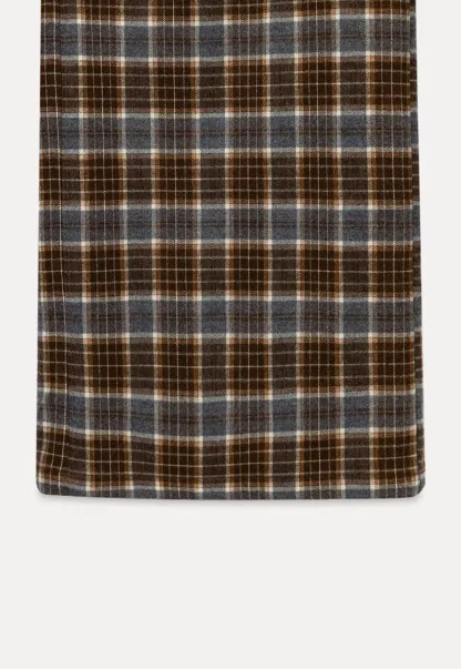 Womens Plaid Wide Leg Drawstring Pants