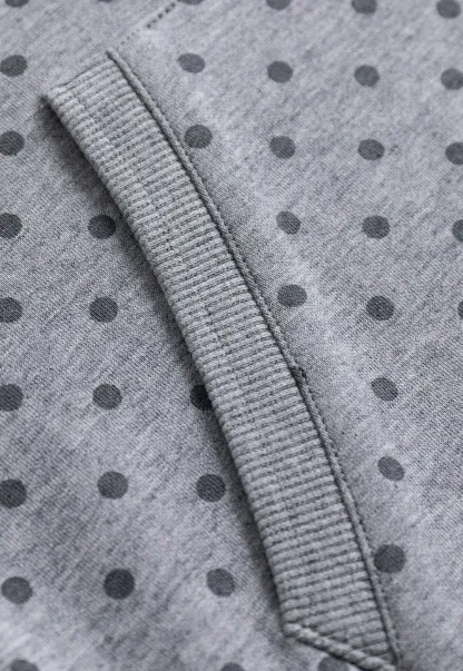 Womens Casual Polka Dot Zip-Up Hoodie