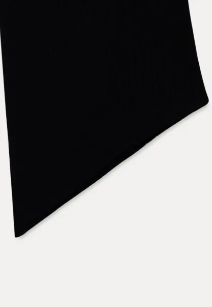 Asymmetric Turtleneck Knit Top