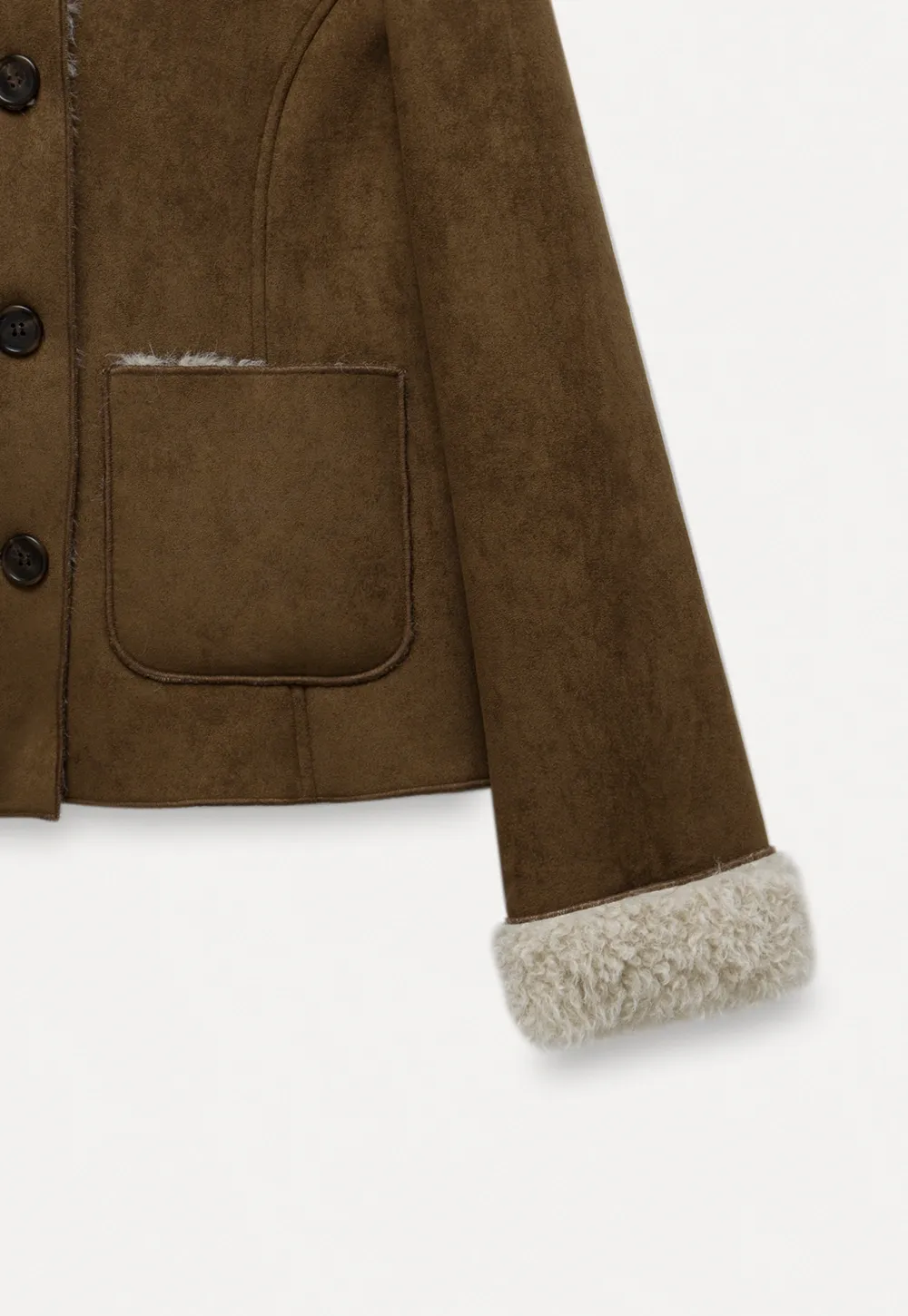 Women Fashion Faux Suede Jacket