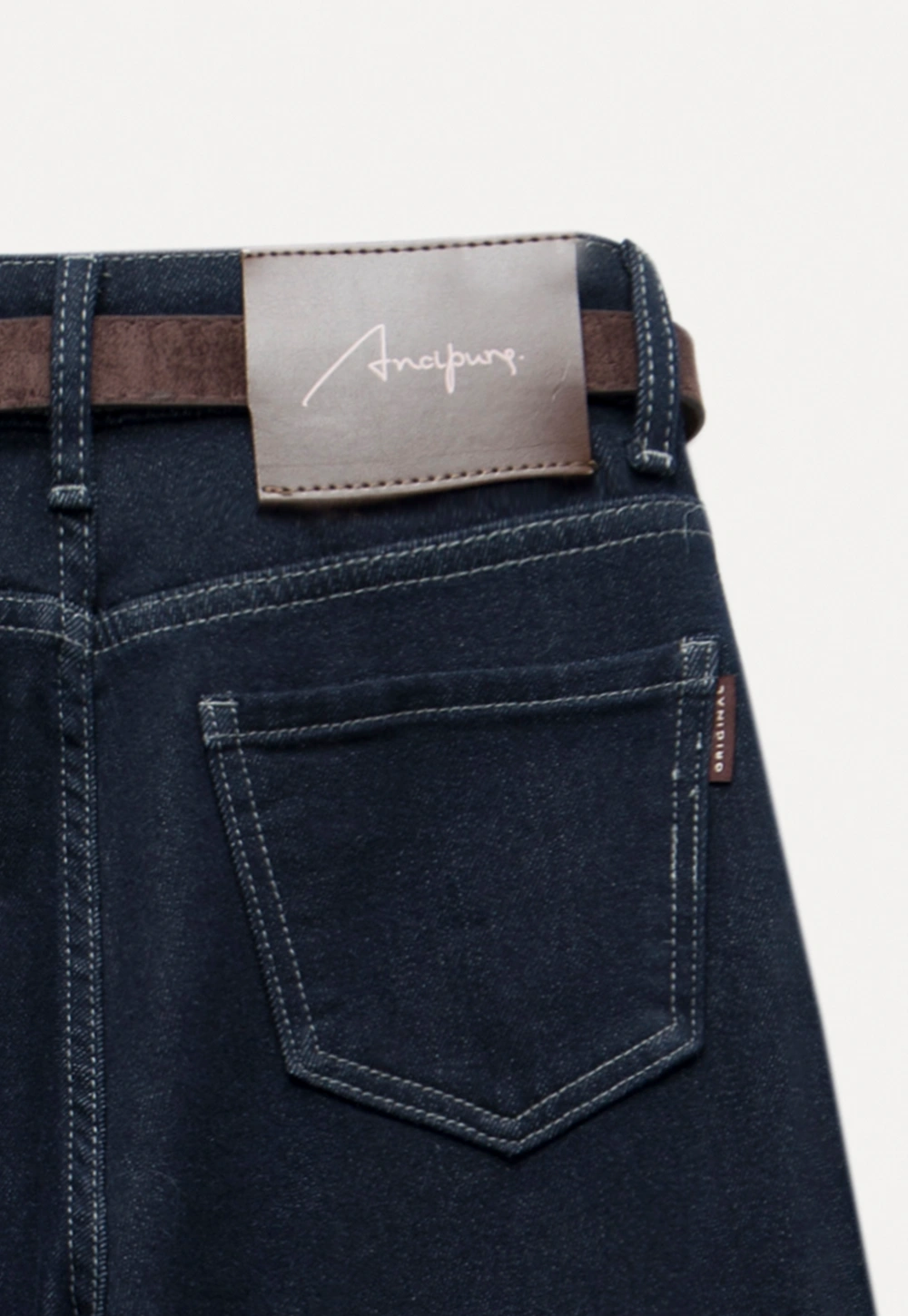 Womens High Waist Wide Leg Jeans with Belt