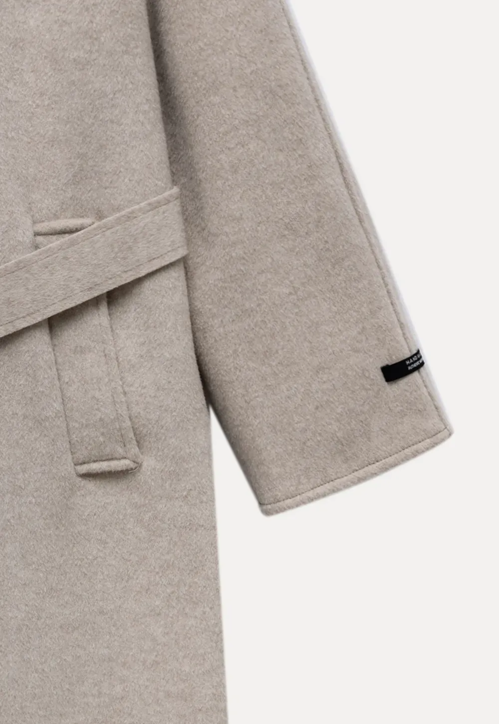 Wool Blend Belted Coat with Scarf Detail