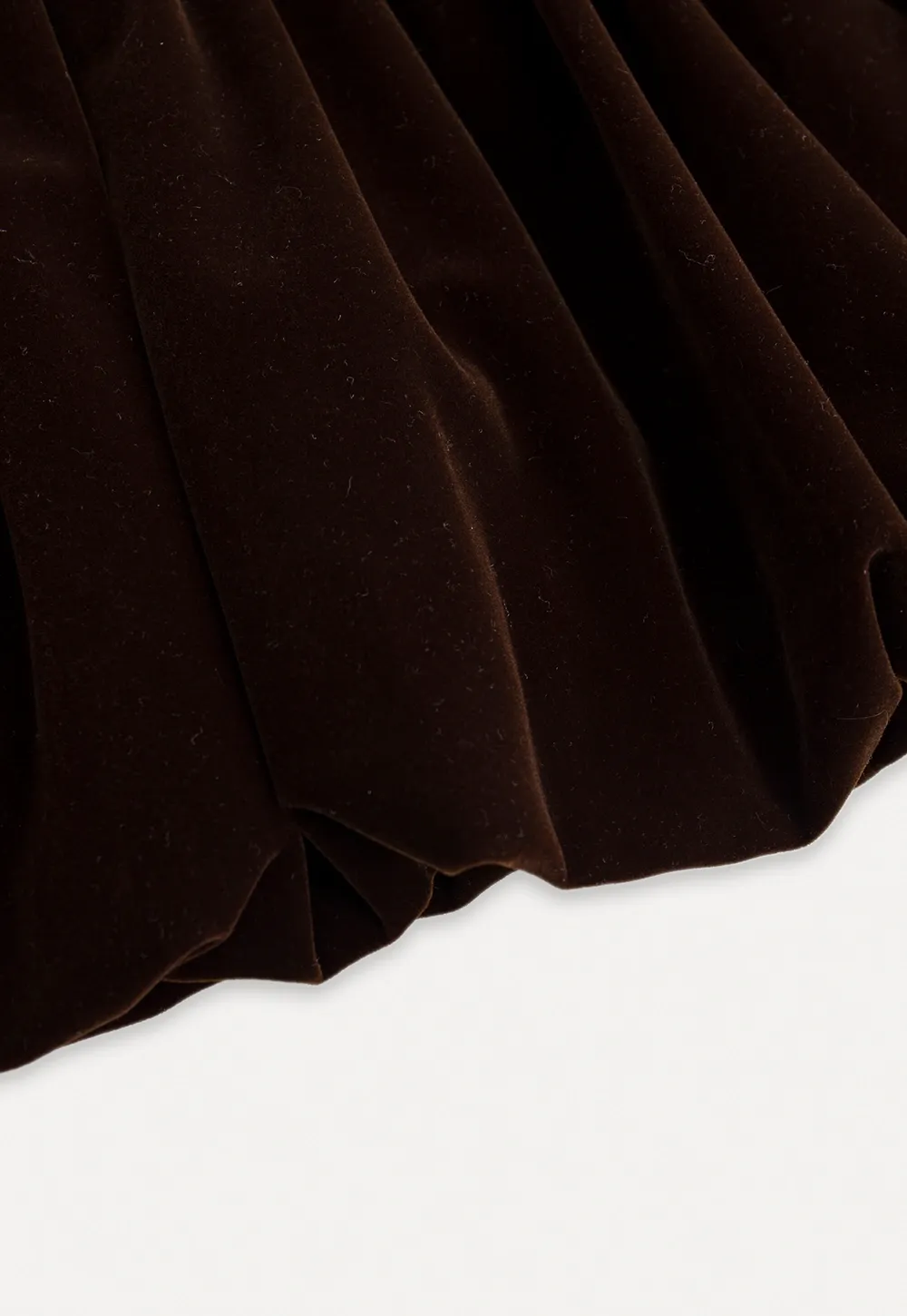 Women Velvet Bubble Hem Mini Skirt High Waist