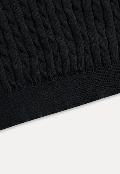 Square Neck Cable Knit Sweater