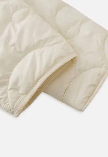 Round Neck Quilted Jacket Women Casual Outerwear