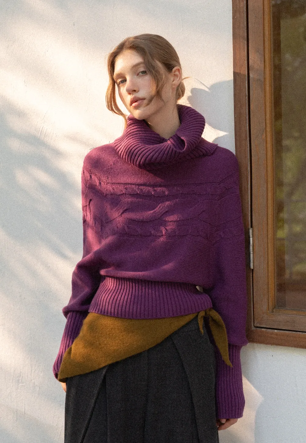 Women Ribbed Turtleneck Sweater