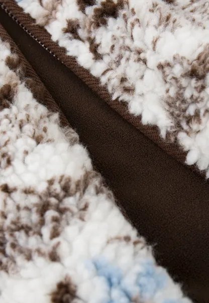 Women Patterned Fleece Jacket with Hood