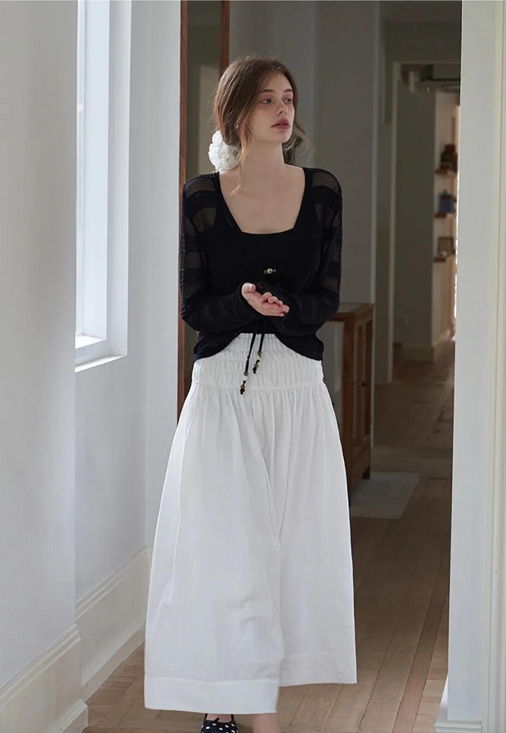 Women's Hollow Out Knit Long Sleeve Cardigan