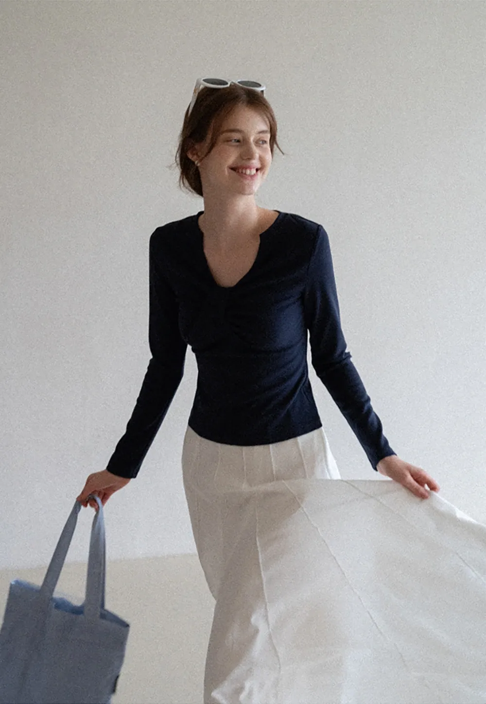 Women's High Waist Pleated Maxi Skirt