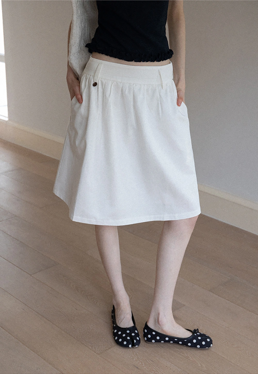 Women's A-Line High Waist Skirt with Pockets
