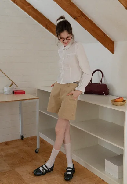 Women's Peter Pan Collar Long Sleeve Blouse