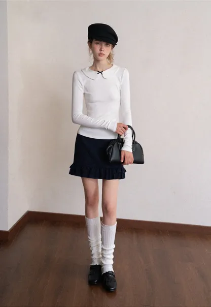 Peter Pan Collar Long Sleeve Tee