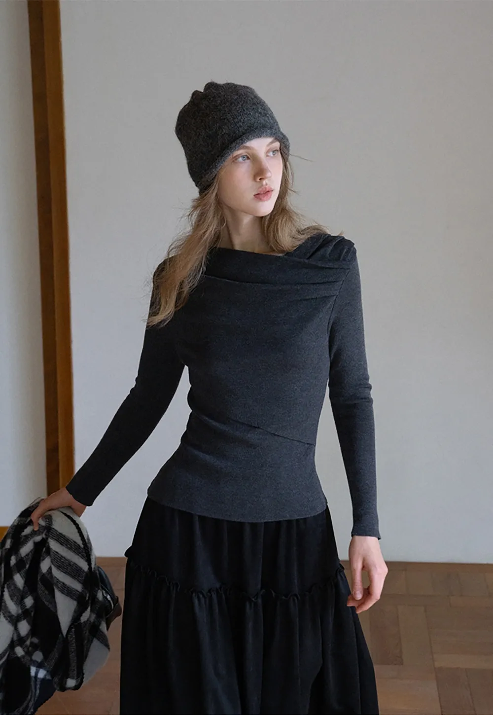 Womens High Waist Tiered Maxi Skirt