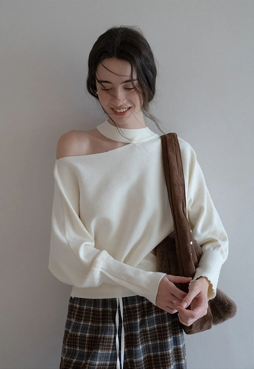 Womens Plaid Wide Leg Drawstring Pants