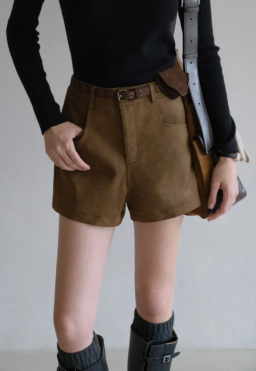 Belted Pocket Shorts