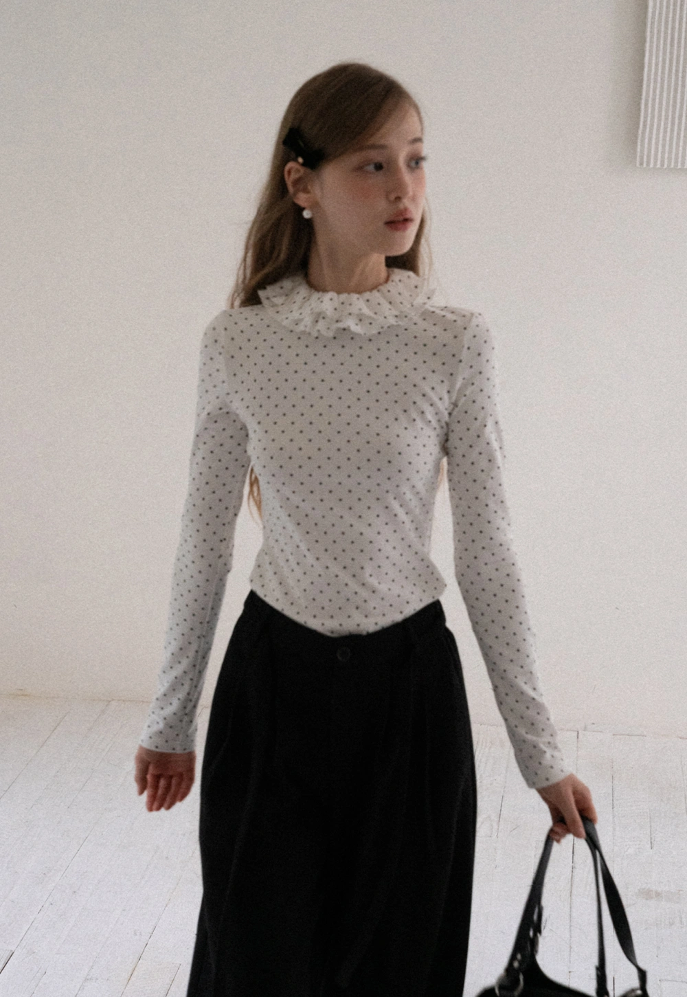 Women Polka Dot Long Sleeve T Shirt