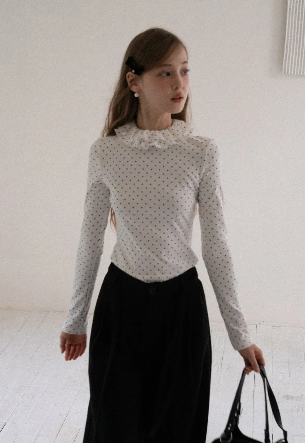Women Polka Dot Long Sleeve T Shirt