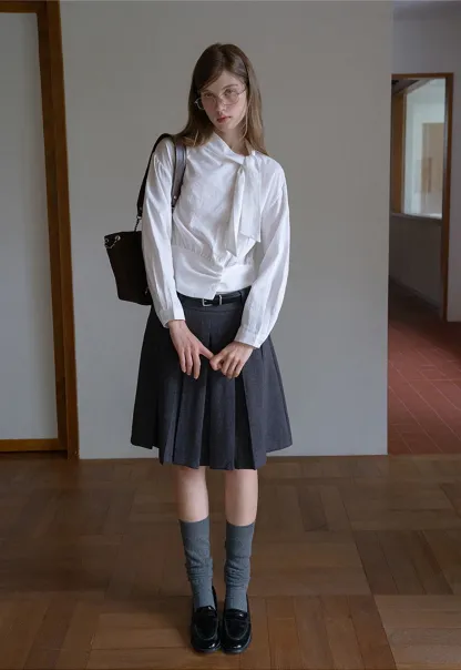 Women’s Tie Neck Long Sleeve Blouse