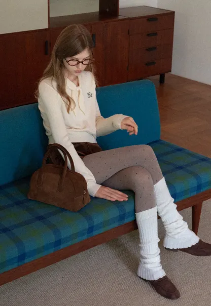 Women Elegant Tie Neck Pullover Sweater