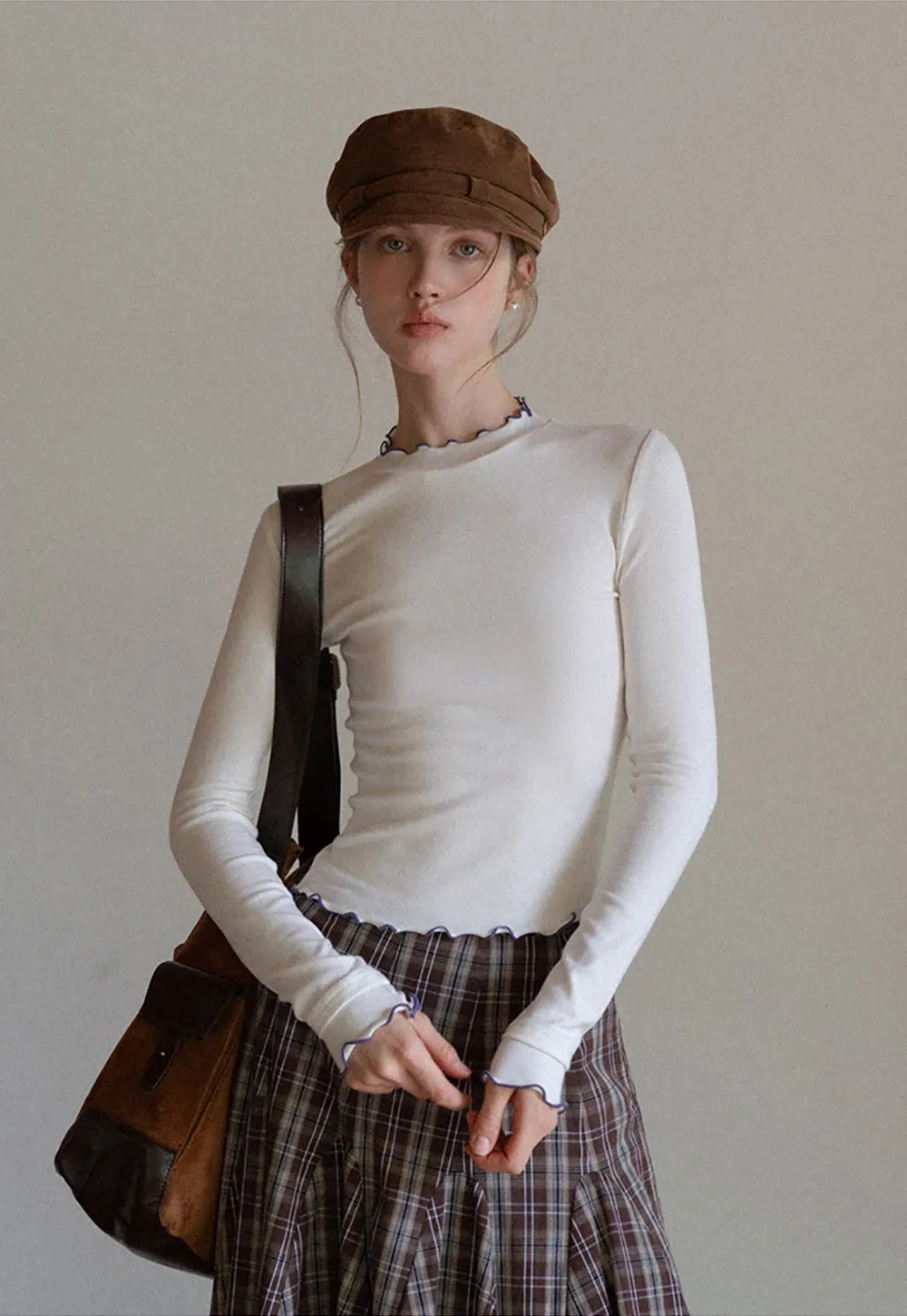 Vintage Plaid High Waist Maxi Skirt