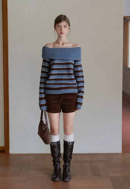 Striped Turtleneck Sweater