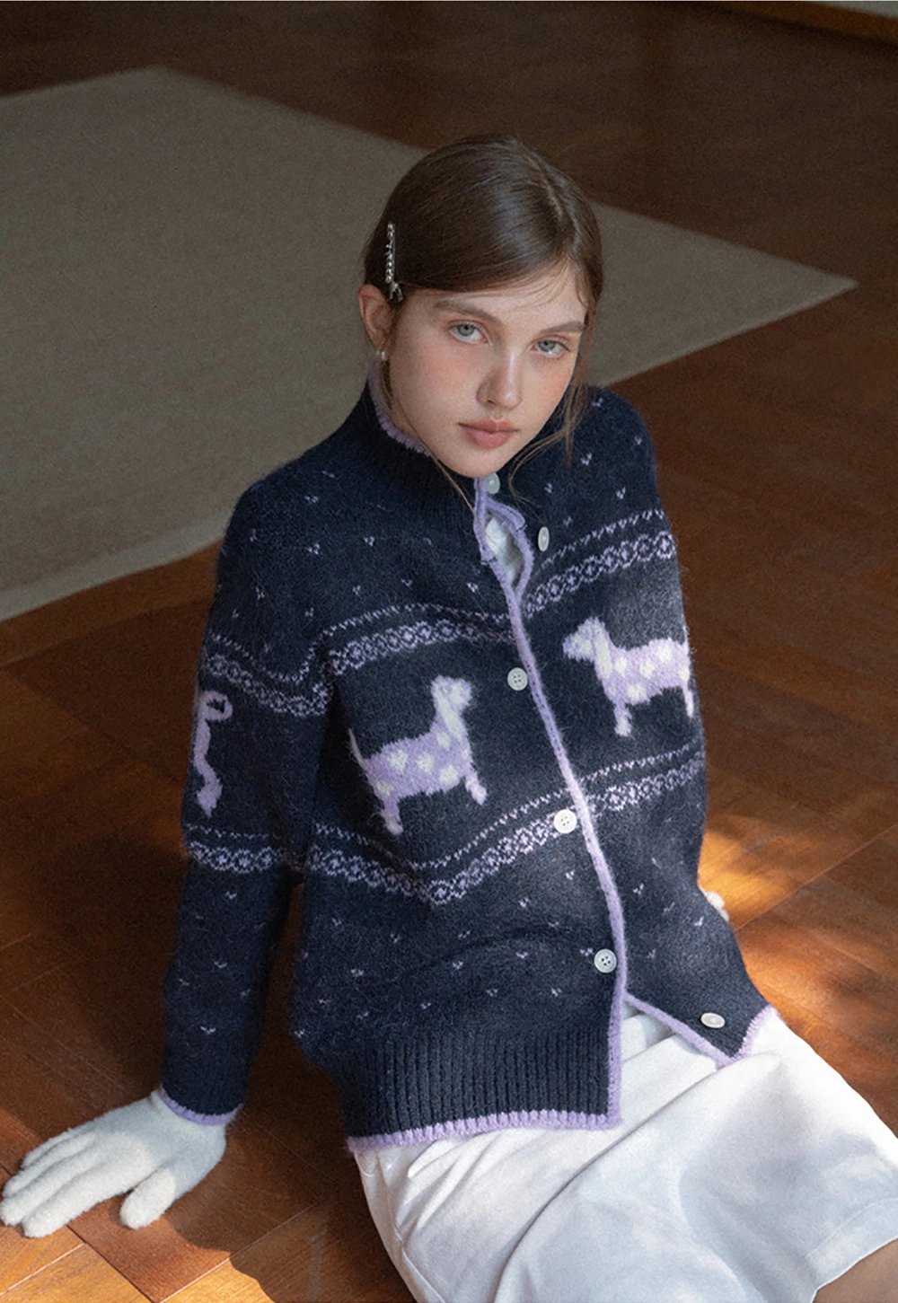 Solid Color Thick Knitted Finger Gloves