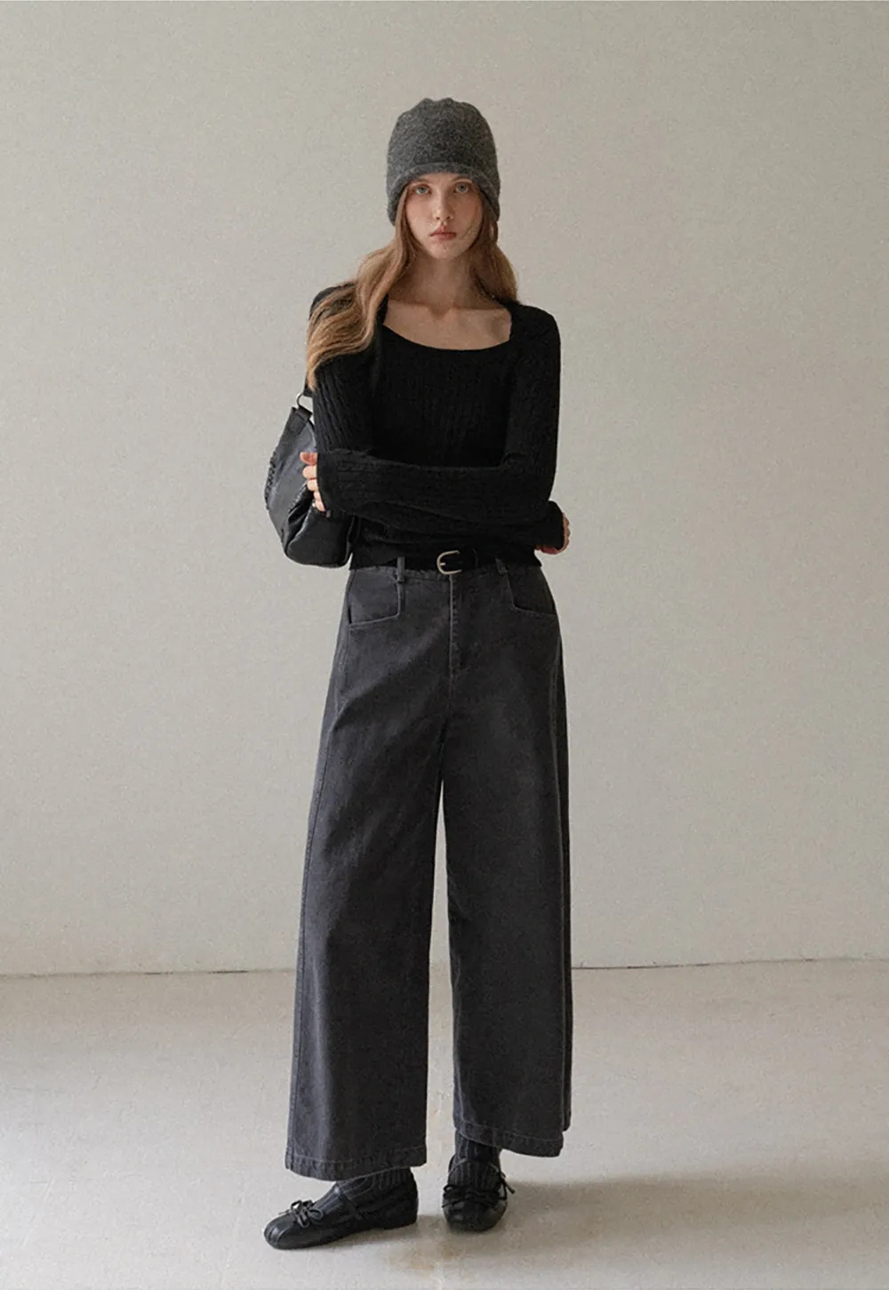 Square Neck Cable Knit Sweater