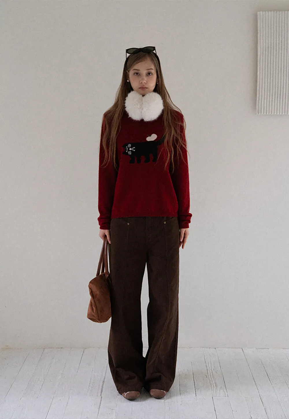 Cat Pattern Knit Sweater