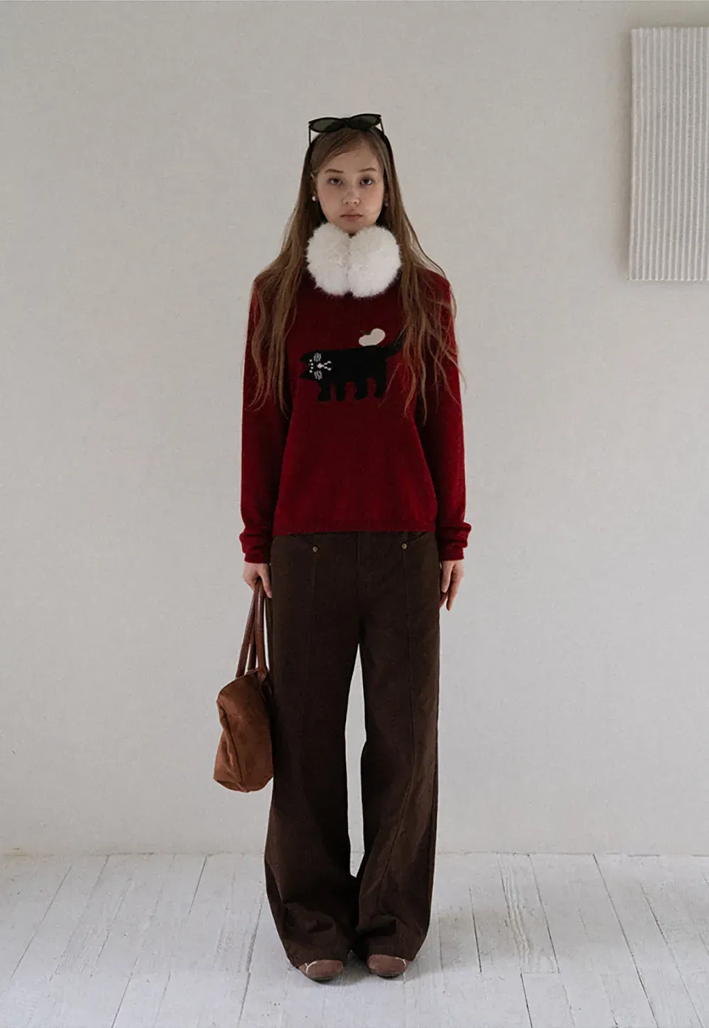 Cat Pattern Knit Sweater