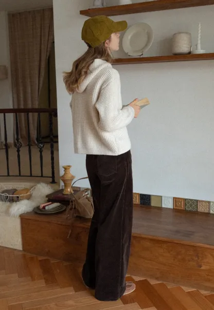 Womens Zip-up Waffle Knit Hoodie