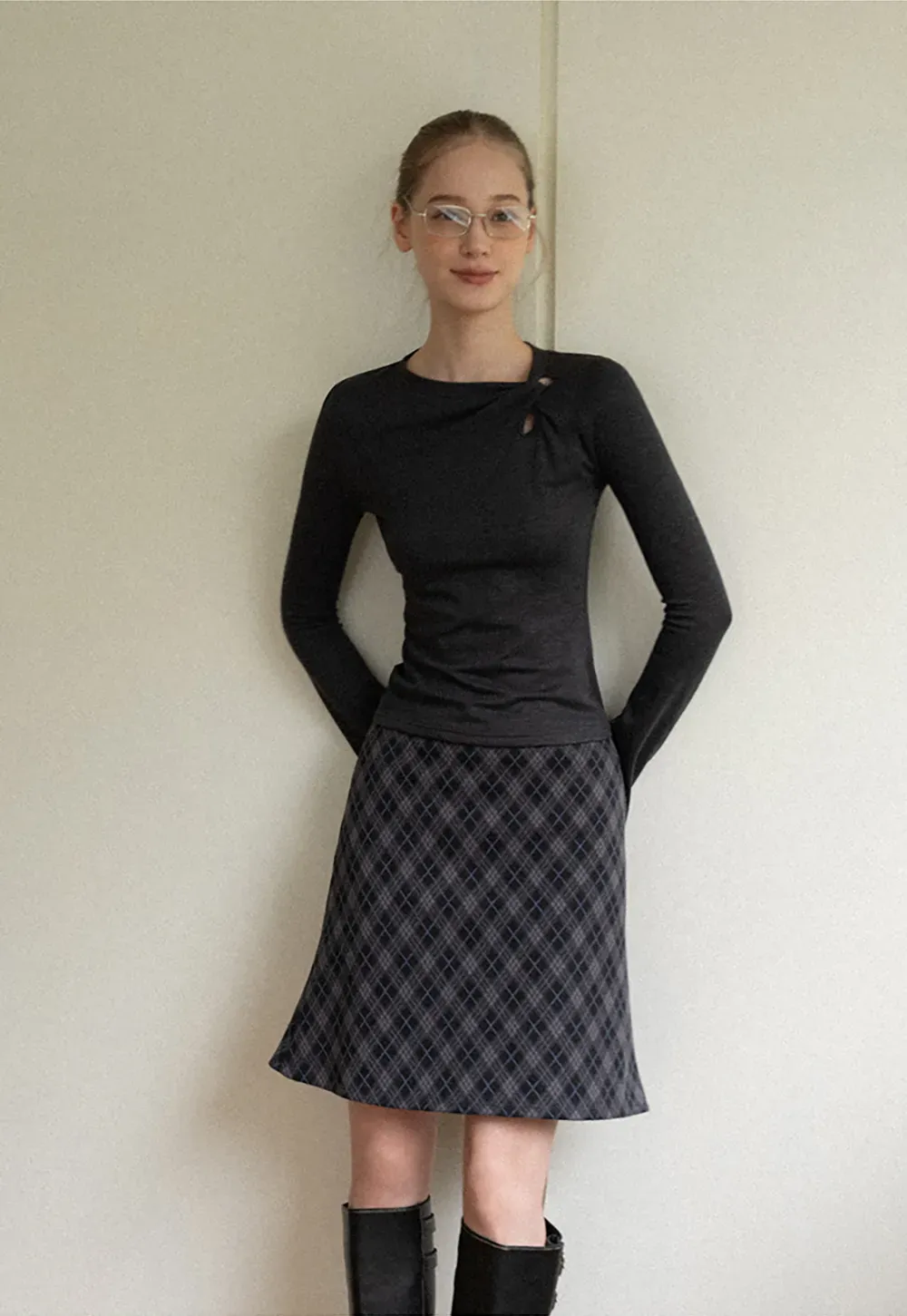 Plaid A-Line Mini Skirt