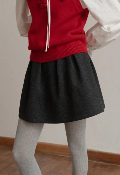 Classic Woolen A-Line Skirt for Women