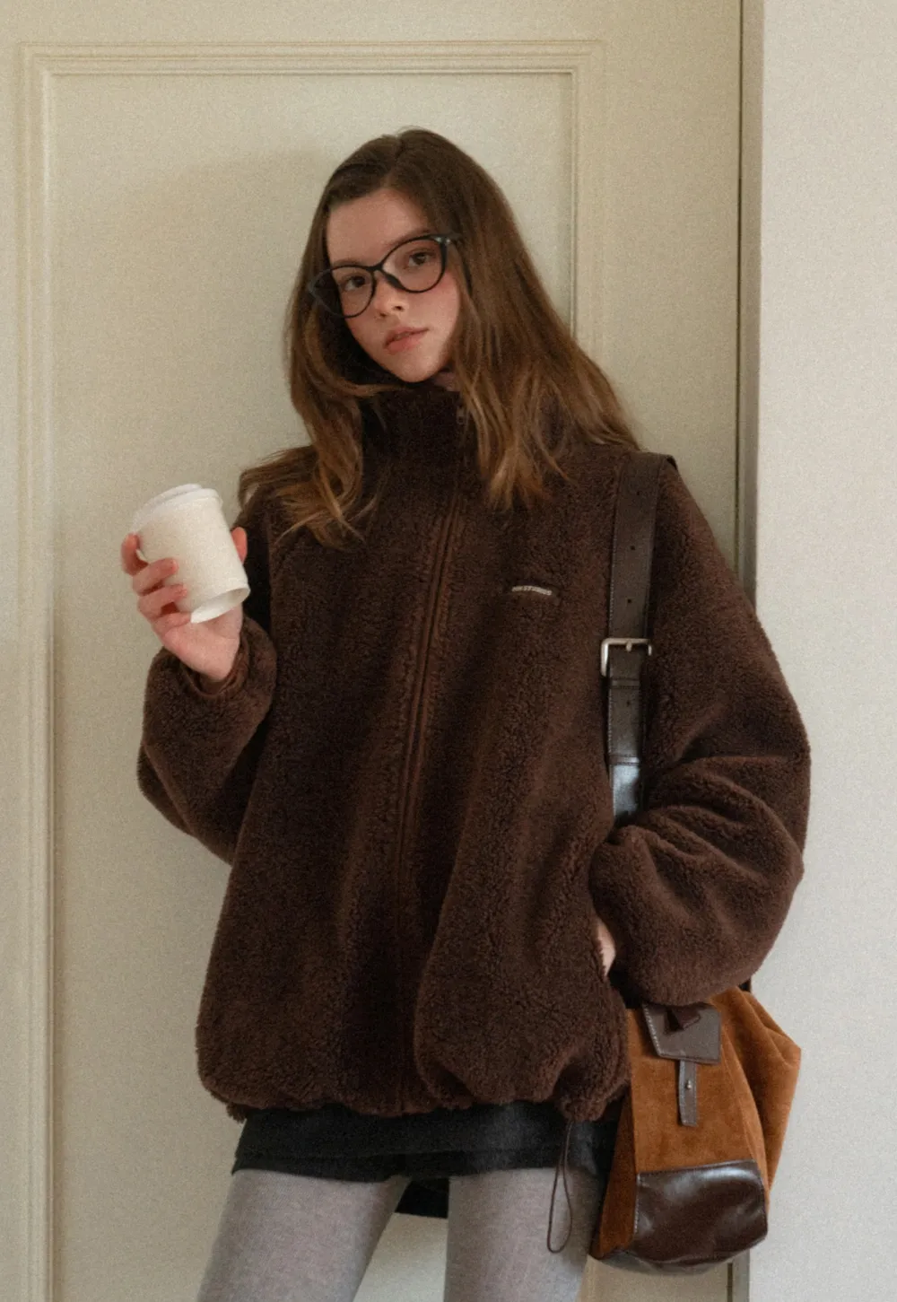 Zip-Up Fleece Jacket with Drawstring Waist