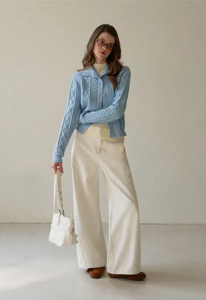 Cable Knit Cropped Cardigan