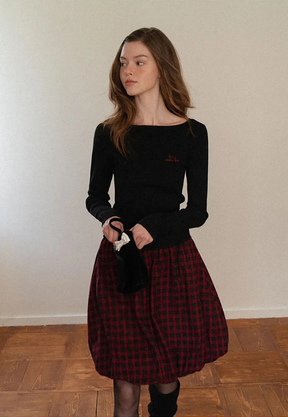 Bubble Hem Mini Skirt