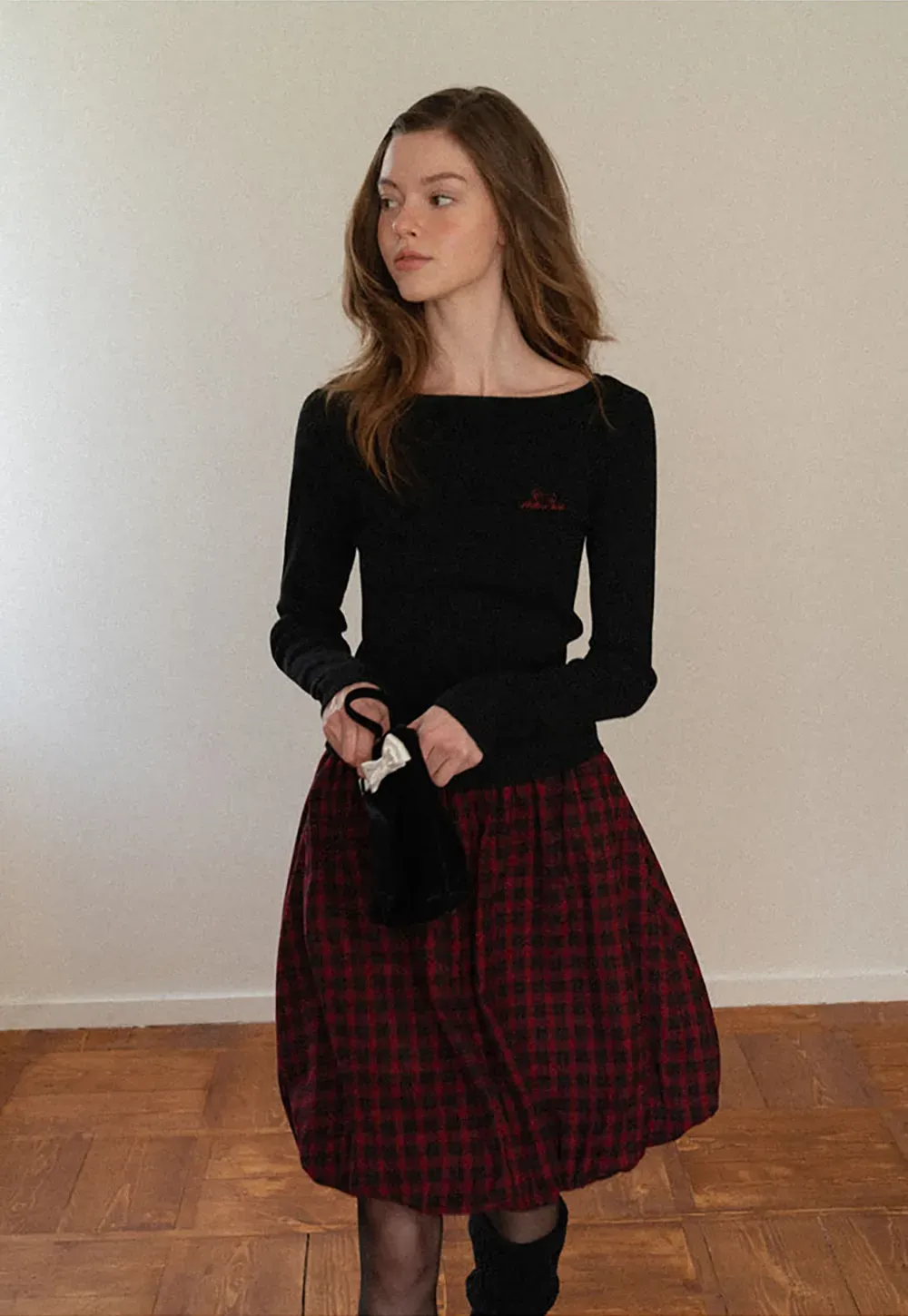 Bubble Hem Mini Skirt