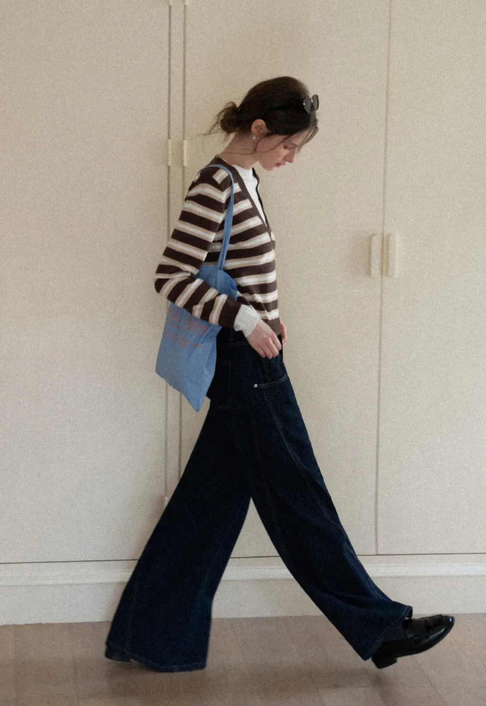 Layered V-Neck Striped Sweater