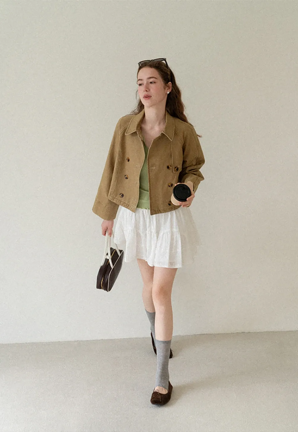 Cropped Double Breasted Short Jacket