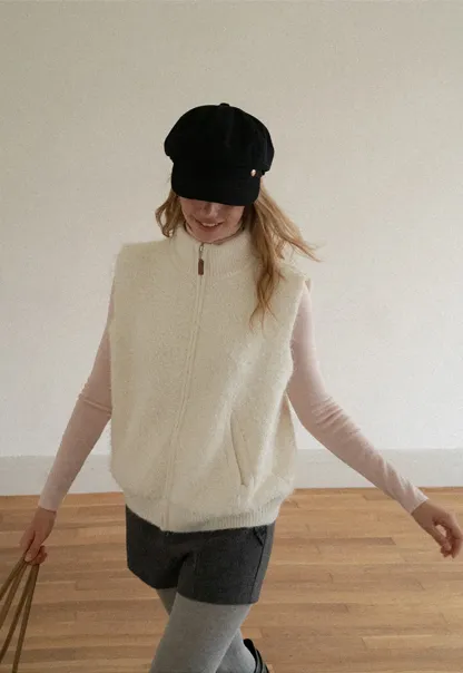 Structured Peak Cap with Gold Tone Button