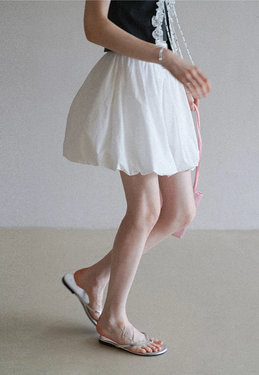 High Waist Bubble Mini Skirt