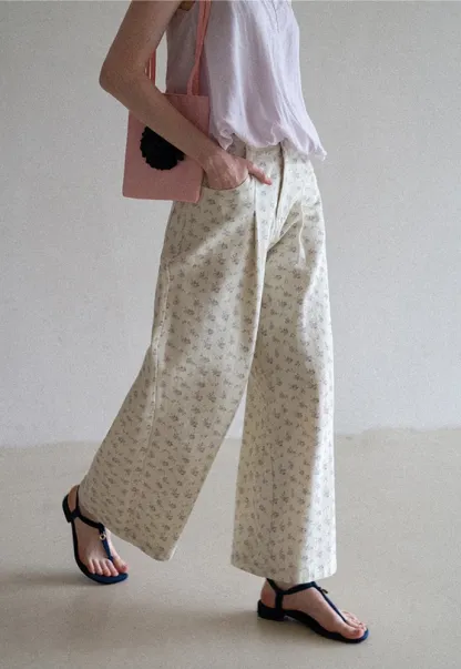 Women’s Ditsy Floral Wide-Leg Pants