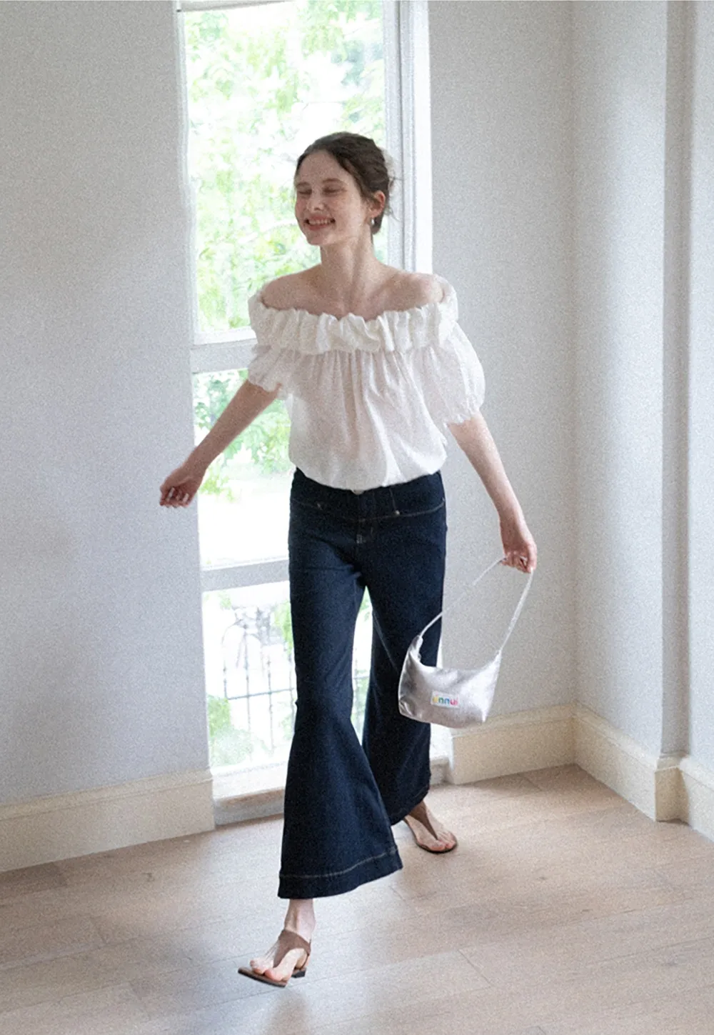 Ruffled Off-Shoulder Peasant Blouse