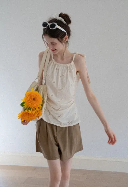 Women's Belted Pleat-Front Bermuda Shorts