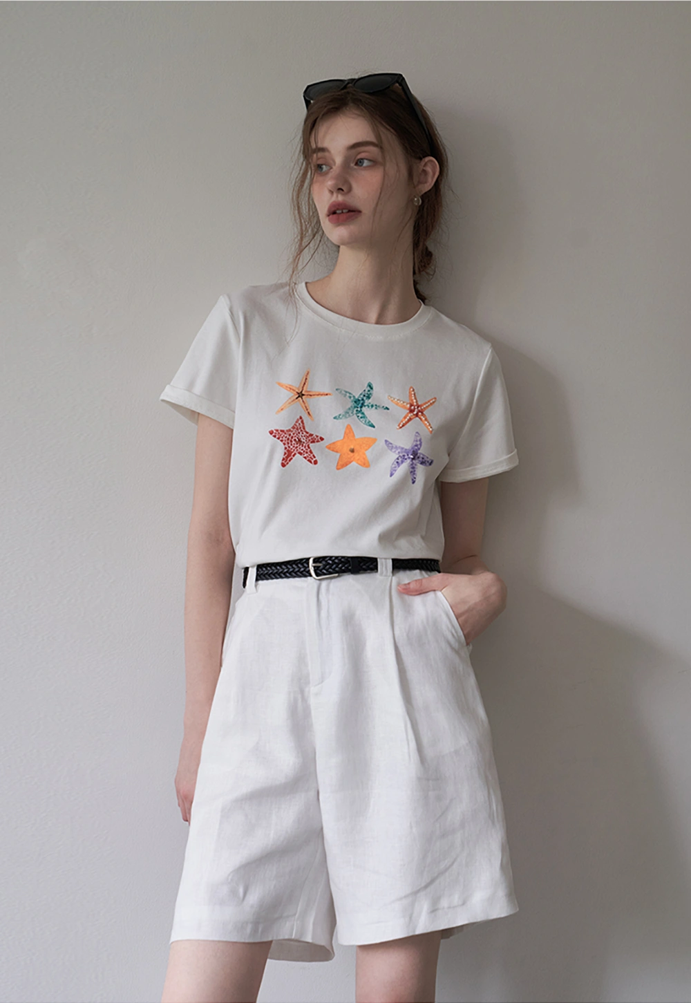 Women's Graphic Print Straight Shoulder T-Shirt