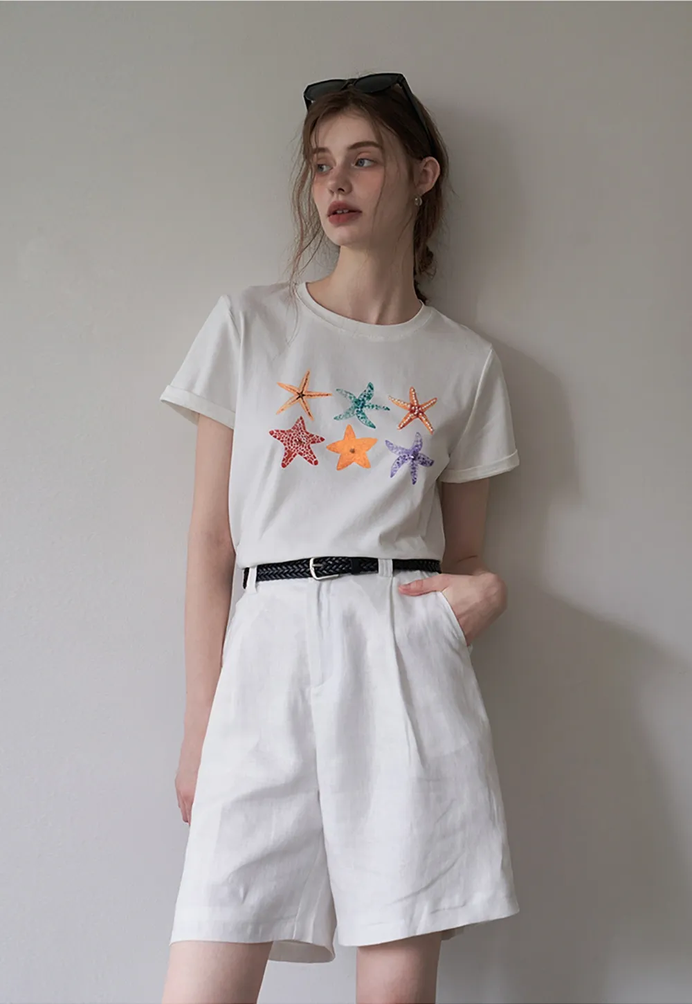 Women's Graphic Print Straight Shoulder T-Shirt